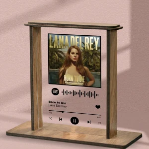 Spotify Kodlu Kişiye Özel Pleksi Plak – Ahşap Kenarlıklı Tasarım